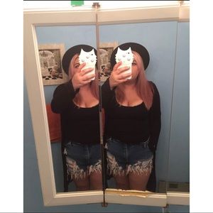 Distressed vintage high waisted shorts